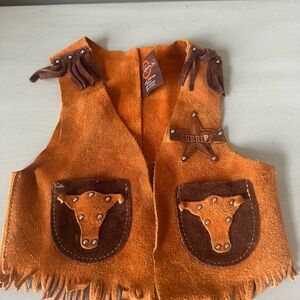 John r craighood Denver Colorado vintage childs  sheriff leather vest USA